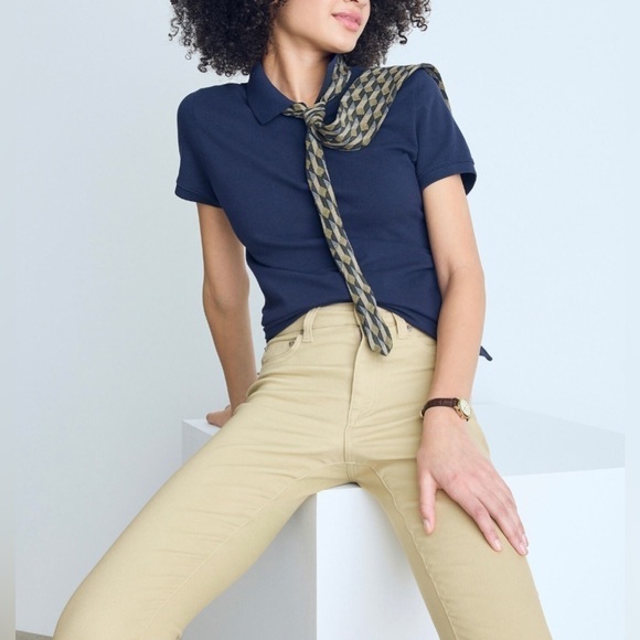 Nwt Aeropostale Juniors Pique Uniform Polo Solid Navy Blue Large Back to School - Picture 2 of 16